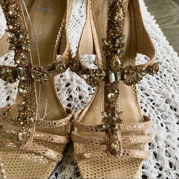 ANTONIO MELANI JEWELED RHINESTONES EMBELLISHED HIGH HEELS SHOES - Picture 4 of 14